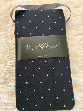 Velvet Heart Black Knit Polka Dot Tights